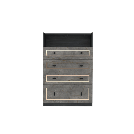 ตู้ลิ้นชัก 4 ลิ้นชัก WISDOM DESIGN FURNITURE รุ่น GDW-801 80 ซม. สีแอชเกรย์/บราวน์มาร์เบิ้ล_3